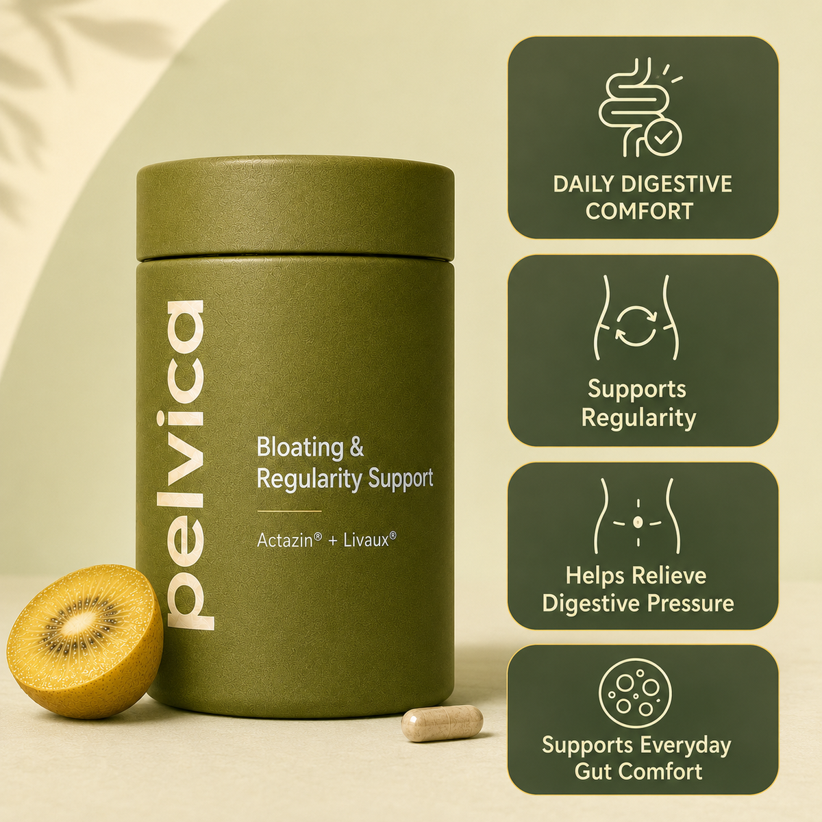 Pelvica Gut Support Complex with Kiwi Extract, Livaux & Actazin