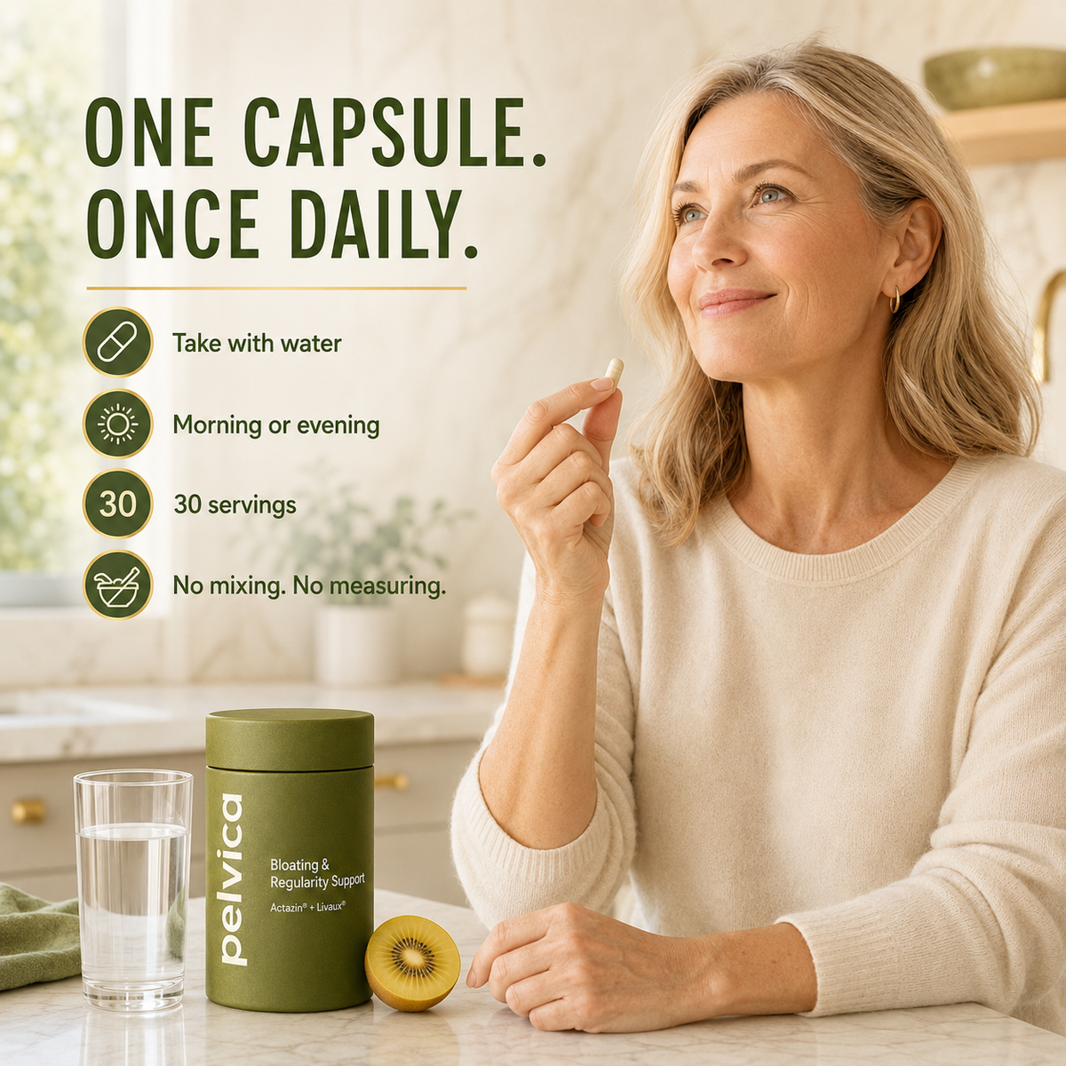 Pelvica Gut Support Complex with Kiwi Extract, Livaux & Actazin